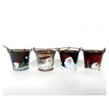 Hand Painted Metal Mini Pails