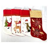 Fleece Stockings, Velvet Poinsettia Stockings