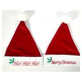 Med/Lg Red Velvet Embroidered Santa Hats