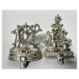 Silver Reindeer Stocking Hangers