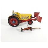Marx Tin Litho Tractor with Sickle Bar Implement