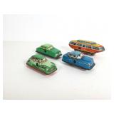 (4) Tin Litho Wind-up Cars