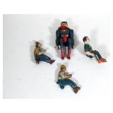 (4) Vintage Tin Litho Figures