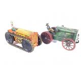(2) pc  Wind-up Tin Litho Tractors