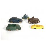 (5) Rubber Toy Vehicles