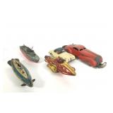 (5) Various Tin Toys, Some Wind-ups