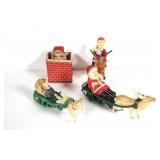 (4) Vintage/Antique Wind-up Santa
