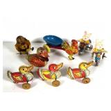 Lot of (8) Vintage Tin Easter Toys