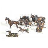 Bronze Wash Horses, Wagon,
