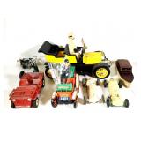 Lot of Plastic, Metal and Wood Boats, Cars