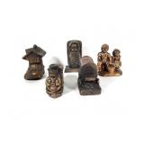 (5) Spelter, Bronze Wash Still Banks