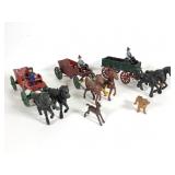 (2) Stanley Dump Wagons, (1) Cargo Wagon