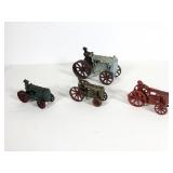 (4) Vintage Cast Iron Tractors with Drivers