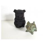 (2) Cast Metal Piggy Banks