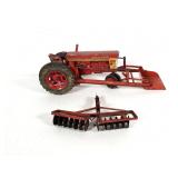 Ertl Red Farmall 560 Tractor with Accessories