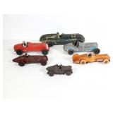 (8) Hubley, Acor, Cast Iron Racing Cars