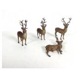 (4) Lead Reindeer Figures