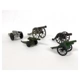 (5) Small Lead and Iron Cannons