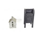 Cast Iron, House, Still Bank. Postal Box Bank