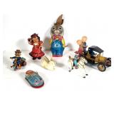 (9) pc Lot of Vintage Tin and Celluloid Toys