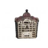 Vintage Cast Iron Still Bank Building