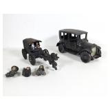 Cast Iron Automobile and Cast Iron Amish Buggy