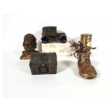 (7) Spelter, Bronze Wash Still Banks