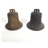 (2) Liberty Bell Cast Metal Banks