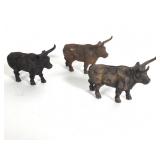 (3) Cast Iron, Longhorn Steer, Still Banks
