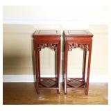(2) Teakwood Plant Stands