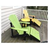 (2) LuxCraft Adirondack Lounge Chairs, Table