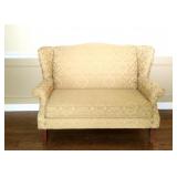 Gold Colored Camel Back Love Seat