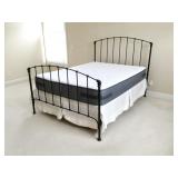 Queen Size Metal Bed Frame with Mattress Set