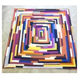 Modern Hand Stitched Quilt / Multi Color