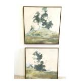 Set of (2) Framed Prints on Canvas