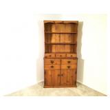 Vintage Knotty Pine Hutch Cabinet