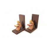 Pair of Carved Monk Bookends