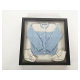 Shadowbox with Baby Sweater and Booties