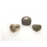 (3) Silver Plate Vanity / Trinket Boxes