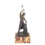 Cast Metal Bronzed Statue of Farrier
