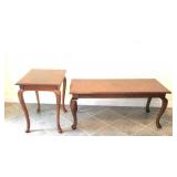 (2) Bombay Cherry Wood Tables with Queen Anne Legs