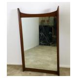 Mid-Century Modern Walnut Frame Wall Mirror