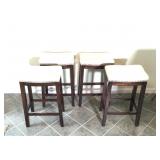 (4) Upholstered Saddle Counter Stools