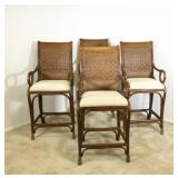 (4) Hooker Furniture Bamboo Counter Chairs