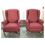 Pair of Reclining Wing Back Chairs