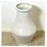 Large White Glaze over Red Potter Vase