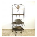 Iron and Wicker Plant Shelf and Chair