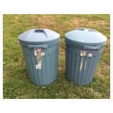 (2) Heavy Duty Trash Cans
