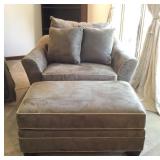 Ellis Home Furnishings Chair and Half, Ottoman