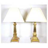 (2) Brass Robert Abbey Table Lamps